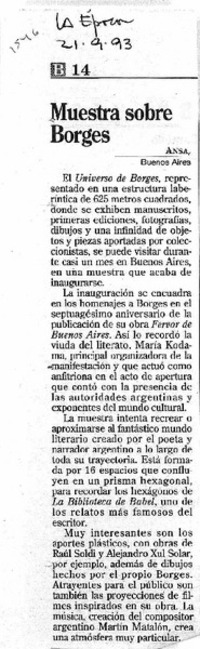 Muestra sobre Borges.