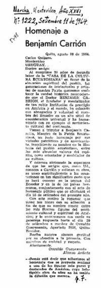 Homenaje a Benjamín Carrión