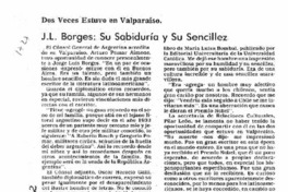 J. L. Borges: su sabiduria y su sencillez