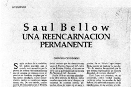 Saul Bellow una reencarnación permanente
