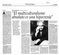 El multiculturalismo absoluto es una hipocresía"