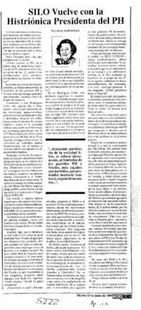 Silo vuelve con la histriónica Presidenta del PH