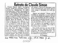 Retrato de Claude Simon