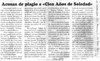 Acusan de plagio a "Cien años de soledad".