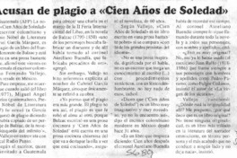 Acusan de plagio a "Cien años de soledad".