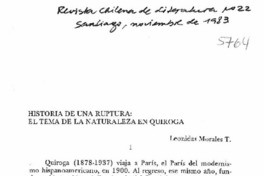 Historia de una ruptura: el tema de la naturaleza en Quiroga