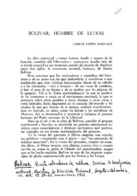 Bolívar, hombre de letras