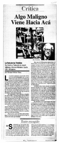 Algo maligno viene hacia acá