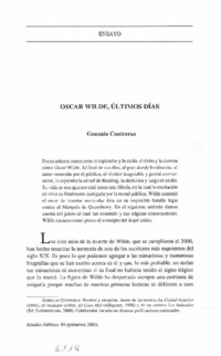 Oscar Wilde, últimos días
