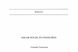 Oscar Wilde, últimos días