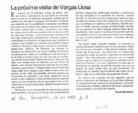 La próxima visita de Vargas Llosa