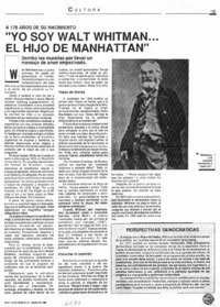 Yo soy Walt Whitman... el hijo de Manhattan".