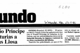 Premio Príncipe de Asturias a Vargas Llosa.