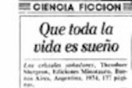 Que toda la vida es sueño