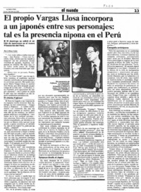 El propio Vargas Llosa incorpora a un japonés entre sus personajes