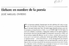 Eielson, en nombre de la poesía