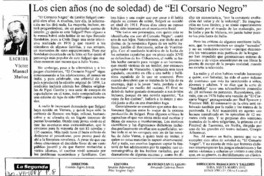 Los cien años (no de soledad) de "El Corsario Negro"