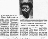 Africano obtuvo el Nobel de Literatura