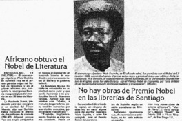 Africano obtuvo el Nobel de Literatura