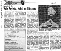 Wole Soyinka, Nobel de Literatura
