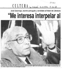 "Me interesa interpelar al lector, no tranquilizarlo"