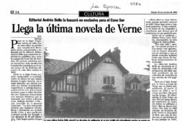 Llega la última novela de Verne Editorial Andrés Bello la lanzará en exclusiva para el Cono Sur