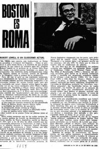 Robert Lowell o un clasicismo actual.