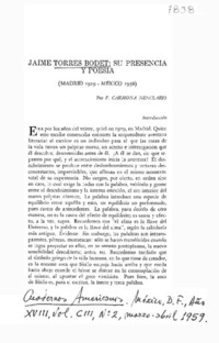 Jaime Torres Bodet : su presencia y poesía