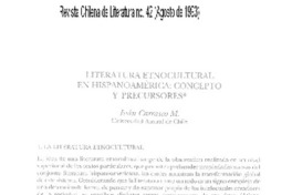 Literatura etnocultural en hispanoamérica, concepto y precursores
