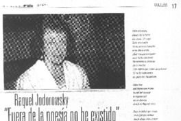 Fuera de la poesía no he existido