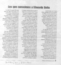 Los que conocimos a Edwards Bello