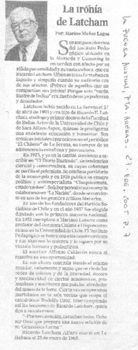 La ironía de Latcham