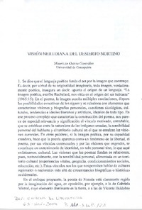 Visión nerudiana del desierto nortino