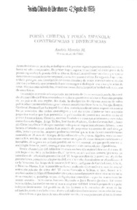 Poesía chilena y poesía española: convergencias y divergencias.