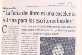 Yanny Morales : "la feria del libro es una excelente vitrina para los escritores locales"