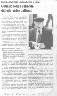 Gonzalo Rojas defiende diálogo entre culturas