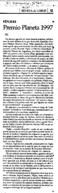 Réplicas : premio Planeta