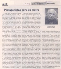 Protagonistas para un teatro
