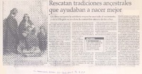 Rescatan tradiciones ancestrales que ayudaban a nacer mejor