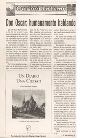 Don Oscar: humanamente hablando.