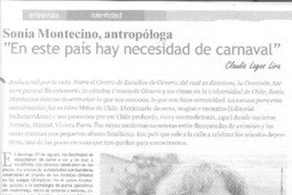 Sonia Montecino, antropóloga "en este país hay necesidad de carnaval"