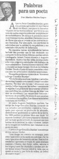 Palabras de un poeta