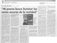 Bernando González: "Mi poesía busca iluminar las zonas oscuras de la realidad" entrevistas)