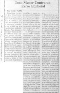 Tono menor contra un error editorial