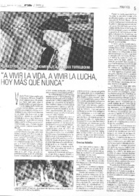 "A vivir la vida, a vivir la lucha, hoy más que nunca"