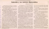 Gabriela y su carrera diplomática