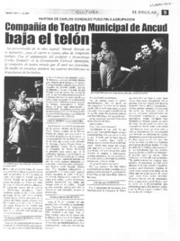 Compañía de teatro municipal de Ancud baja el telón
