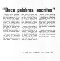 Doce palabras escritas