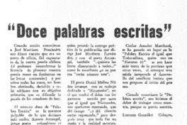 Doce palabras escritas