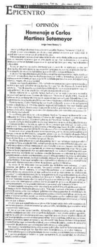 Homenaje a Carlos Martínez Sotomayor